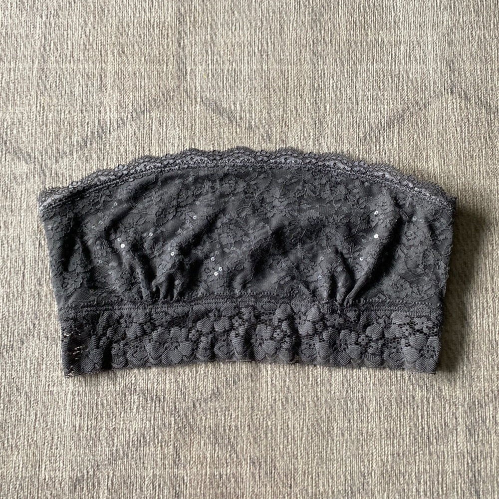 Gray Lace Bandeau Bra